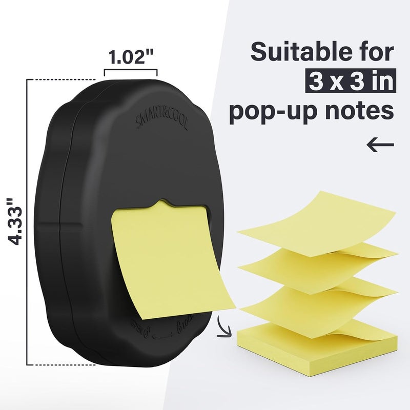 Smart&Cool Magnetic Pop-Up Note Dispenser for 3 x 3 in Pop-Up Sticky Notes, 1Pack, Black (Notes Not Included) - Image 4